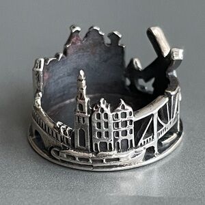 Authentic OHM Beads XXX Panorama Sterling Silver Travel Charm Necklace, …